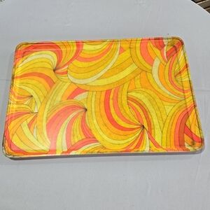 Vtg SiLite Neon Spun Fiberglass Serving Tray Retro Chicago Ill USA 26"x18" #2
